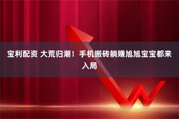 宝利配资 大荒归潮！手机搬砖躺赚旭旭宝宝都来入局